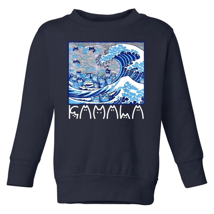 Kamala Harris Blue Cats Wave Funny Cat Toddler Sweatshirt