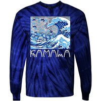 Kamala Harris Blue Cats Wave Funny Cat Tie-Dye Long Sleeve Shirt