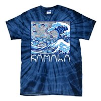 Kamala Harris Blue Cats Wave Funny Cat Tie-Dye T-Shirt