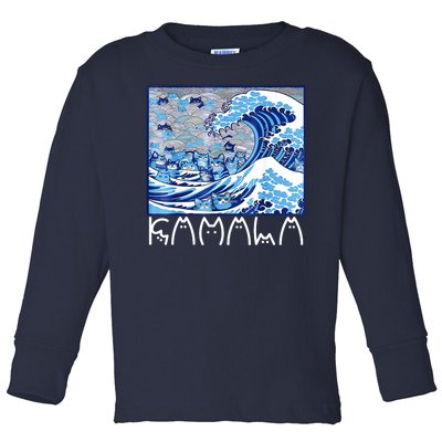 Kamala Harris Blue Cats Wave Funny Cat Toddler Long Sleeve Shirt