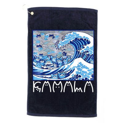 Kamala Harris Blue Cats Wave Funny Cat Golf Towel