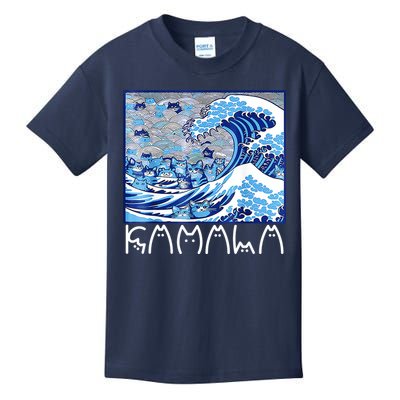 Kamala Harris Blue Cats Wave Funny Cat Kids T-Shirt