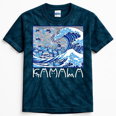 Kamala Harris Blue Cats Wave Funny Cat Kids Tie-Dye T-Shirt