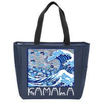 Kamala Harris Blue Cats Wave Funny Cat Zip Tote Bag