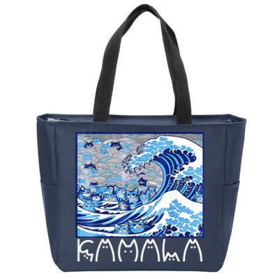 Kamala Harris Blue Cats Wave Funny Cat Zip Tote Bag