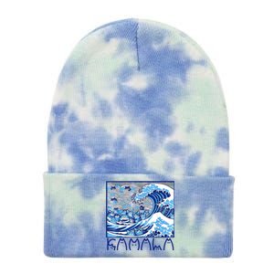 Kamala Harris Blue Cats Wave Funny Cat Tie Dye 12in Knit Beanie