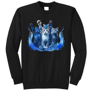 Kamala Harris Blue Cats Wave Funny For Cat Owners Sweatshirt