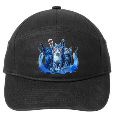 Kamala Harris Blue Cats Wave Funny For Cat Owners 7-Panel Snapback Hat