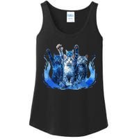 Kamala Harris Blue Cats Wave Funny For Cat Owners Ladies Essential Tank