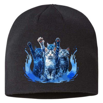 Kamala Harris Blue Cats Wave Funny For Cat Owners Sustainable Beanie