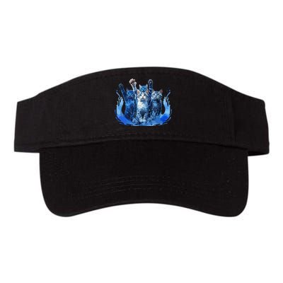 Kamala Harris Blue Cats Wave Funny For Cat Owners Valucap Bio-Washed Visor