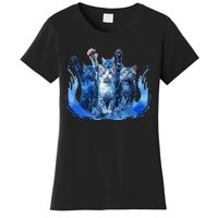 Kamala Harris Blue Cats Wave Funny For Cat Owners Women's T-Shirt