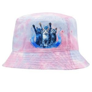 Kamala Harris Blue Cats Wave Funny For Cat Owners Tie-Dyed Bucket Hat