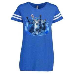 Kamala Harris Blue Cats Wave Funny For Cat Owners Enza Ladies Jersey Football T-Shirt