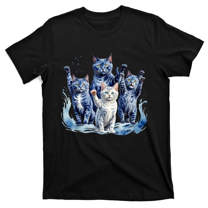 Kamala Harris Blue Cats Wave Funny For Cat Owners T-Shirt