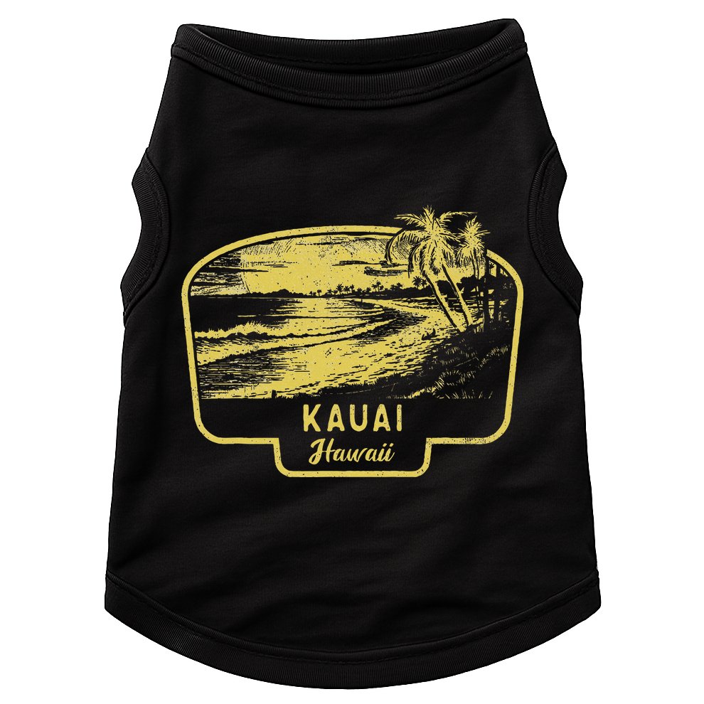 Kauai Hawaii Beach Surf Vintage Blue Doggie Tank