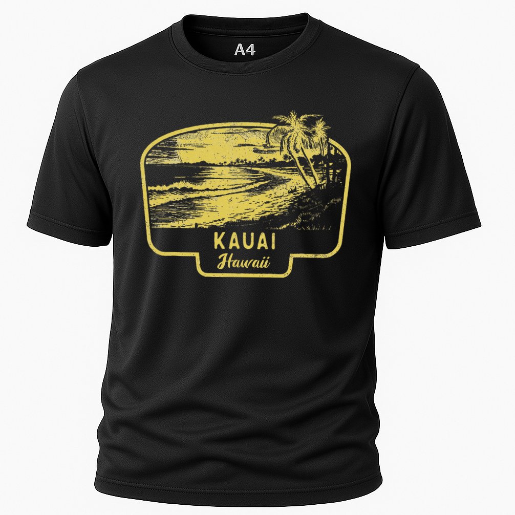 Kauai Hawaii Beach Surf Vintage Blue Performance Shirt