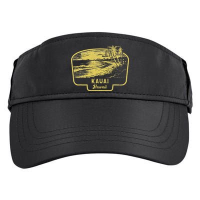 Kauai Hawaii Beach Surf Vintage Blue Adult Drive Performance Visor