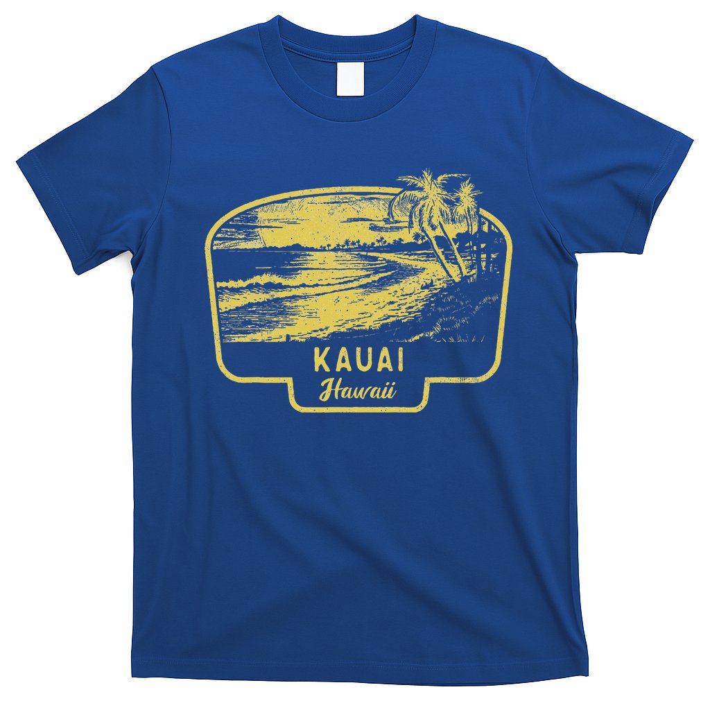 Kauai Hawaii Beach Surf Vintage Blue T-Shirt