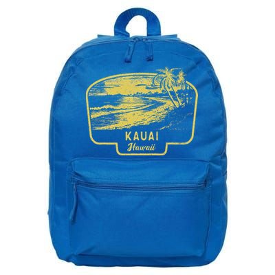 Kauai Hawaii Beach Surf Vintage Blue 16 in Basic Backpack