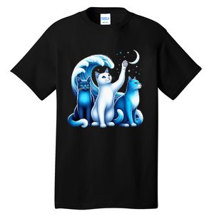 Kamala Harris Blue Cats Wave Kamala Funny For Cat Lovers Tall T-Shirt