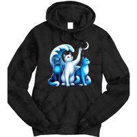 Kamala Harris Blue Cats Wave Kamala Funny For Cat Lovers Tie Dye Hoodie