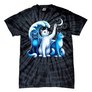 Kamala Harris Blue Cats Wave Kamala Funny For Cat Lovers Tie-Dye T-Shirt