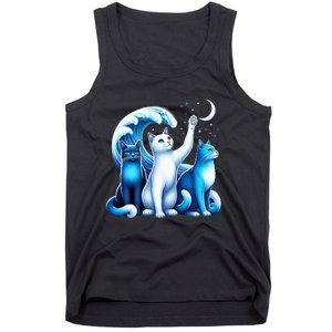 Kamala Harris Blue Cats Wave Kamala Funny For Cat Lovers Tank Top