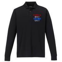 Kamala Harris Broke It Trump Will Fix It Usa Flag Trump Cool Performance Long Sleeve Polo