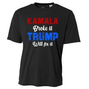 Kamala Harris Broke It Trump Will Fix It Usa Flag Trump Cool Cooling Performance Crew T-Shirt