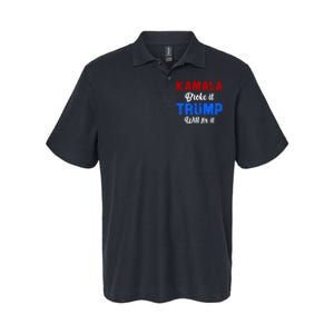 Kamala Harris Broke It Trump Will Fix It Usa Flag Trump Cool Softstyle Adult Sport Polo