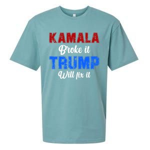 Kamala Harris Broke It Trump Will Fix It Usa Flag Trump Cool Sueded Cloud Jersey T-Shirt