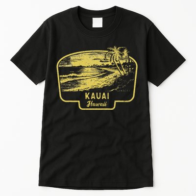 Kauai Hawaii Beach Surf Vintage Blue Tall T-Shirt