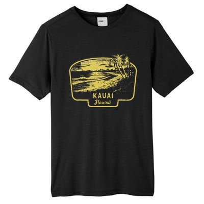 Kauai Hawaii Beach Surf Vintage Blue Tall Fusion ChromaSoft Performance T-Shirt