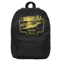 Kauai Hawaii Beach Surf Vintage Blue 16 in Basic Backpack