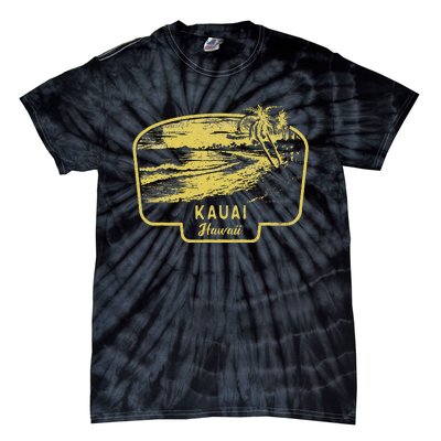 Kauai Hawaii Beach Surf Vintage Blue Tie-Dye T-Shirt