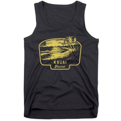 Kauai Hawaii Beach Surf Vintage Blue Tank Top