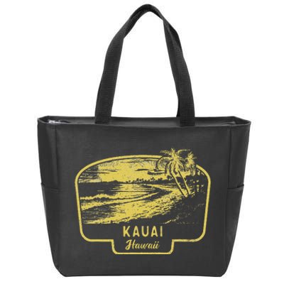 Kauai Hawaii Beach Surf Vintage Blue Zip Tote Bag