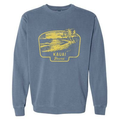 Kauai Hawaii Beach Surf Vintage Blue Garment-Dyed Sweatshirt