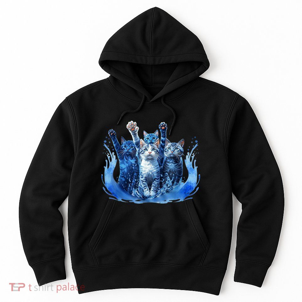 Kamala Harris Blue Cats Wave Funny For Cat Owners Hoodie