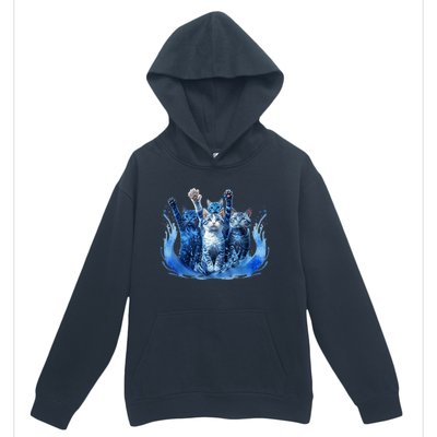 Kamala Harris Blue Cats Wave Funny For Cat Owners Urban Pullover Hoodie