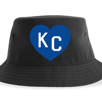 Kc Heart Blue Kansas City Heart Kc Blue Sustainable Bucket Hat