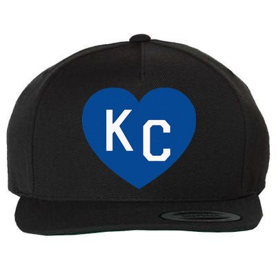 Kc Heart Blue Kansas City Heart Kc Blue Wool Snapback Cap