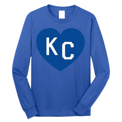 Kc Heart Blue Kansas City Heart Kc Blue Long Sleeve Shirt