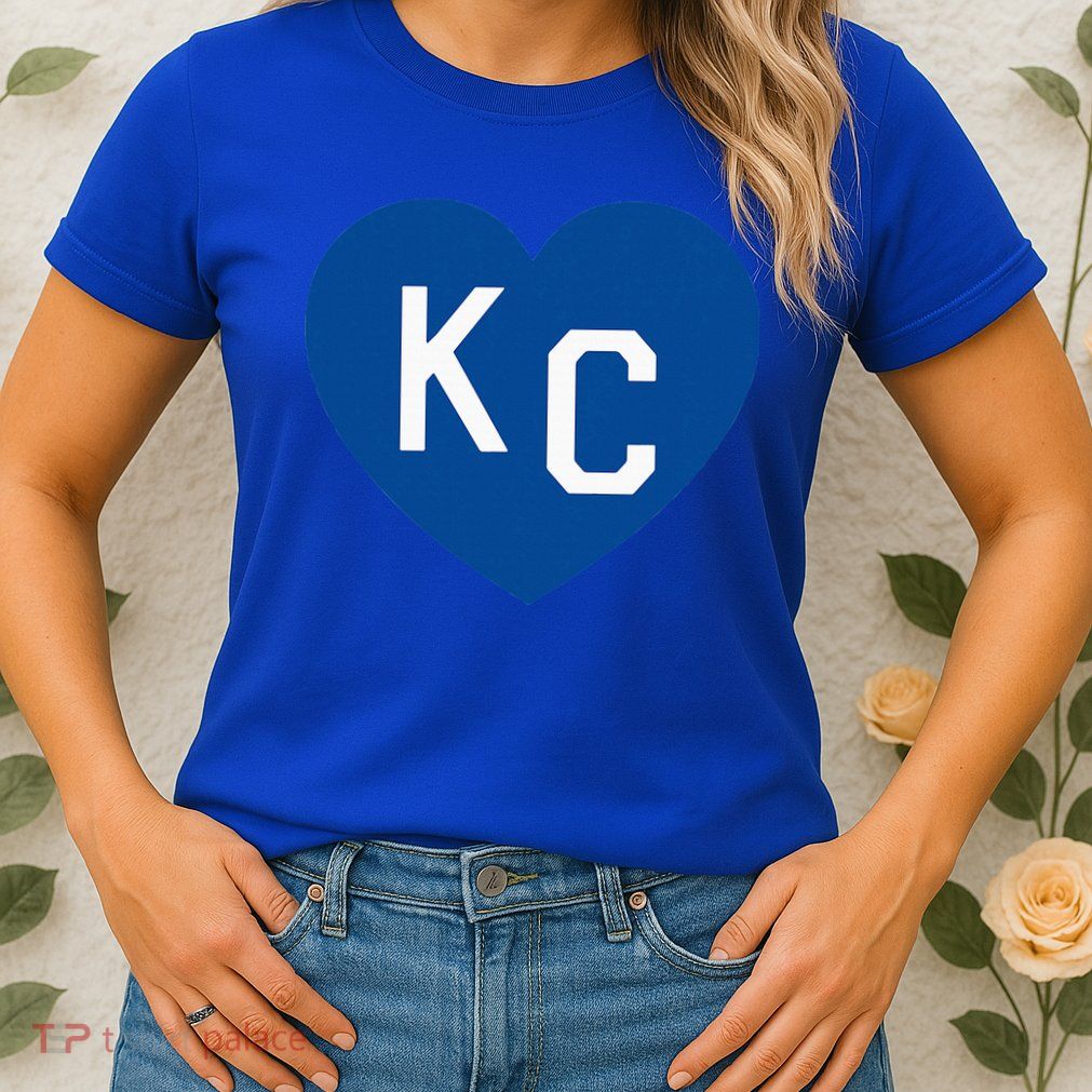 Kc Heart Blue Kansas City Heart Kc Blue Womens T-Shirt