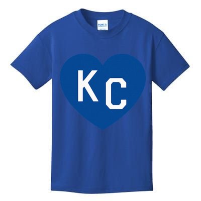 Kc Heart Blue Kansas City Heart Kc Blue Kids T-Shirt
