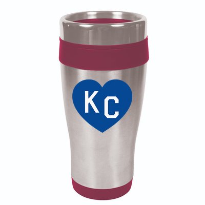 Kc Heart Blue Kansas City Heart Kc Blue 16oz Travel Tumbler