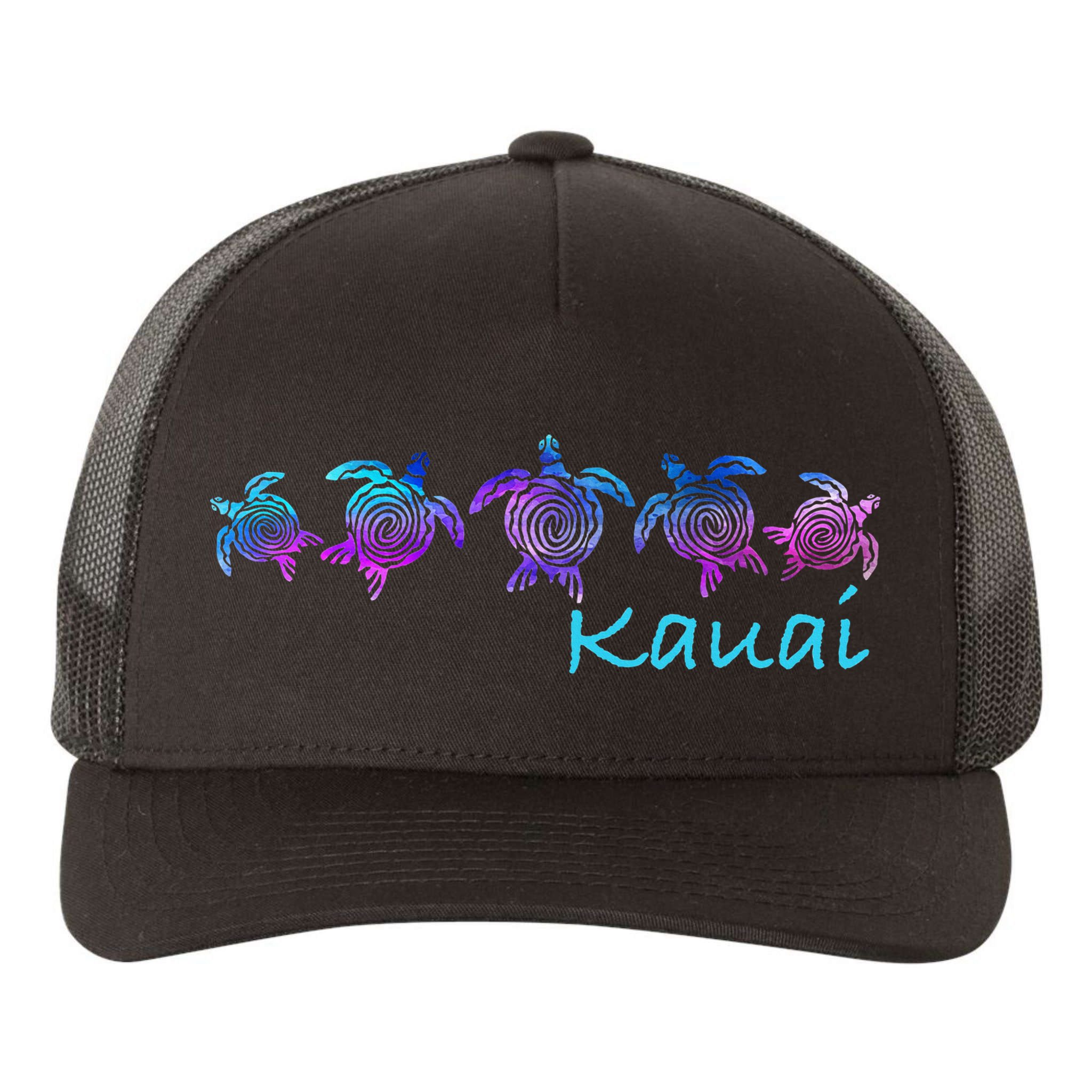 Kauai Hawaii Beach Design Tribal Turtle Gift Yupoong Adult 5-Panel Trucker Hat