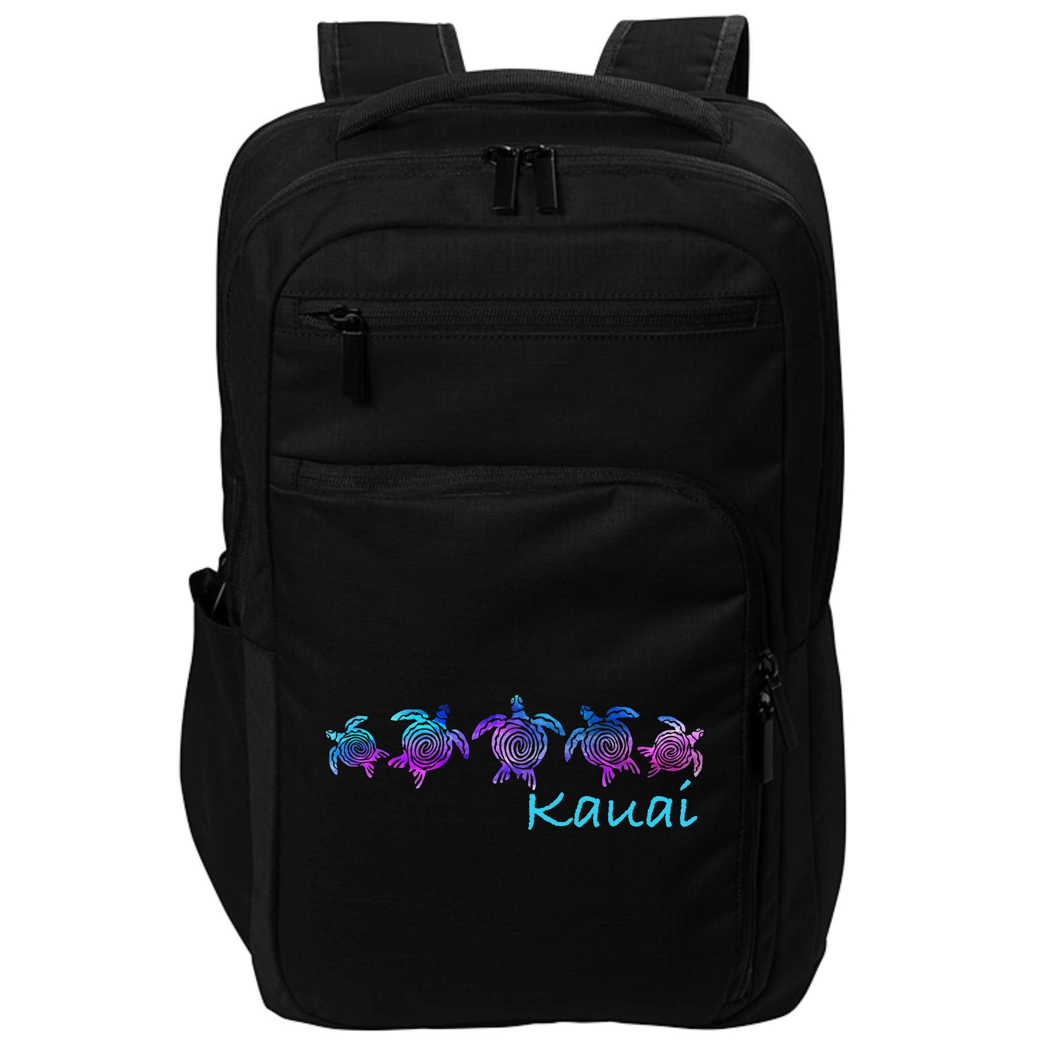Kauai Hawaii Beach Design Tribal Turtle Gift Impact Tech Backpack