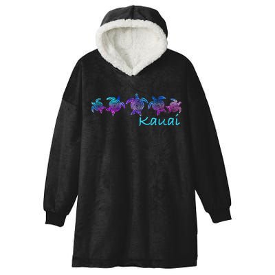 Kauai Hawaii Beach Design Tribal Turtle Gift Hooded Wearable Blanket